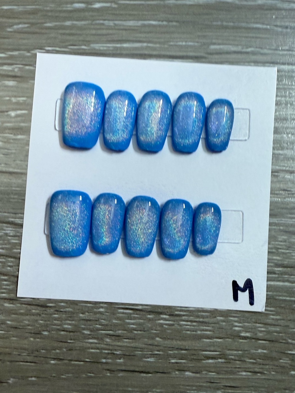 Holographic Blue Press-On Nail Set